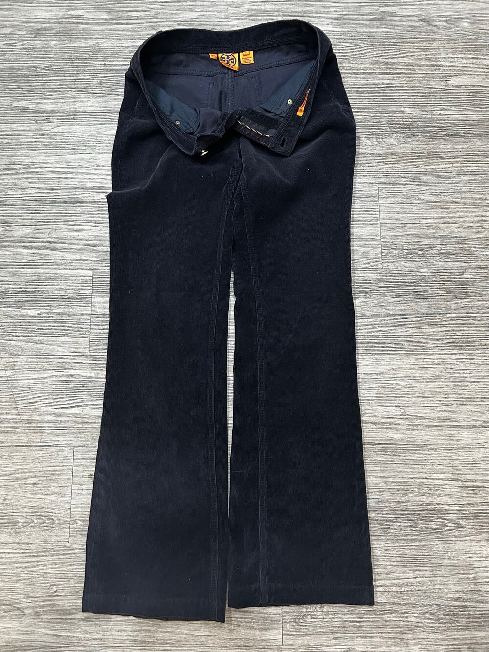 Tory Burch Classic Tory Corduroy Pants Women’s Size 6 Black Bootcut Flared